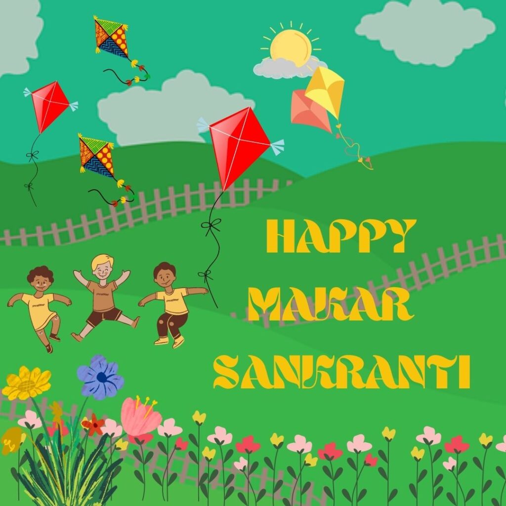 Happy Makar Sankranti Latest Images 2023 || Why and How we celebrate Makar Sankranti green ground with flowers
